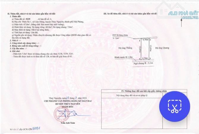 ‼️ Bán LÔ GÓC đường 4m tại phường Hoàng Lâm - Thuỷ Nguyên 👉 Giá 1,88 tỷ - 4