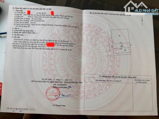 Chủ bán cắt lỗ mảnh đất tại Sơn Du, Nguyên Khê, Đông Anh. Giá đầu tư - 4