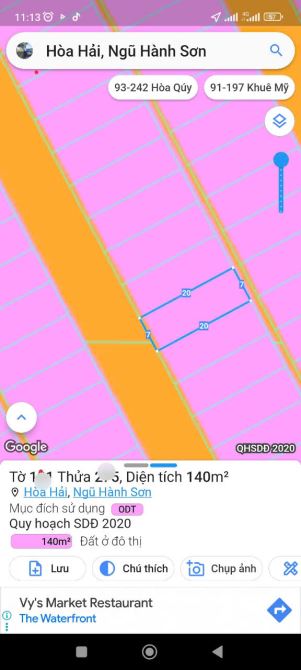 BÁN LÔ ĐẤT ĐƯỜNG 5M5 PHAN ĐÌNH THÔNG, BIỂN TÂN TRÀ, HÒA HẢI, 140M2, MT 7M, GIÁ CHỈ 5.X TỶ. - 4