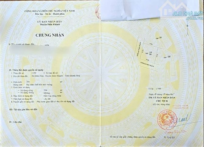 LÔ ĐẤT THỔ CƯ 2 MẶT TIỀN ĐẸP NHẤT DIÊN HOÀ - DIÊN KHÁNH NGAY CẠNH TRUNG TÂM UỶ BAN XÃ - 5