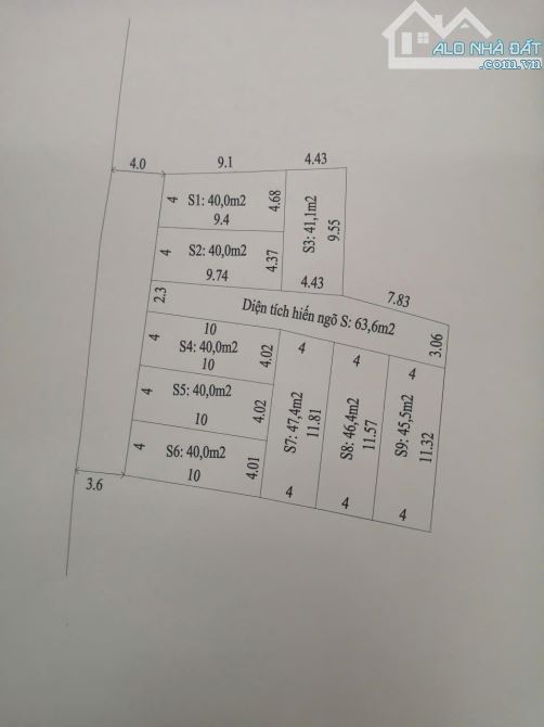 chính chủ bán 3 lô đất tổ 8 An Dương Diện Tích 40m ngõ 4m thông oto chỉ 1ty36