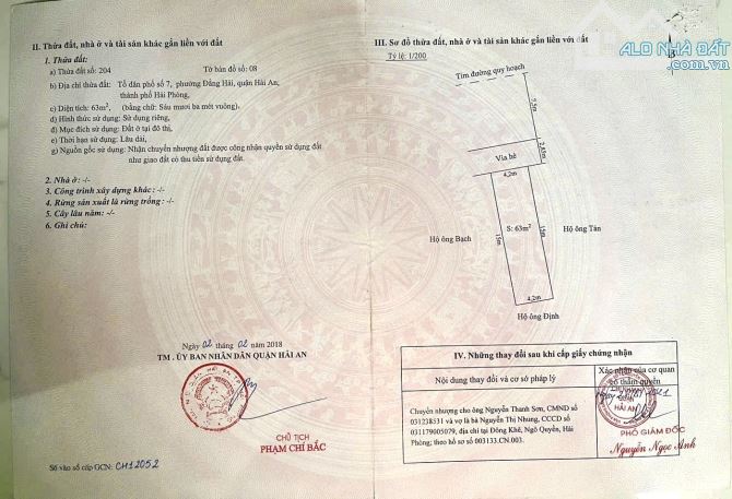 🍀Bán lô đất khu phân lô ngay UBND quận Hải An, Hải An, HP - Dtmb: 63m2, ngang 4,2m, đường