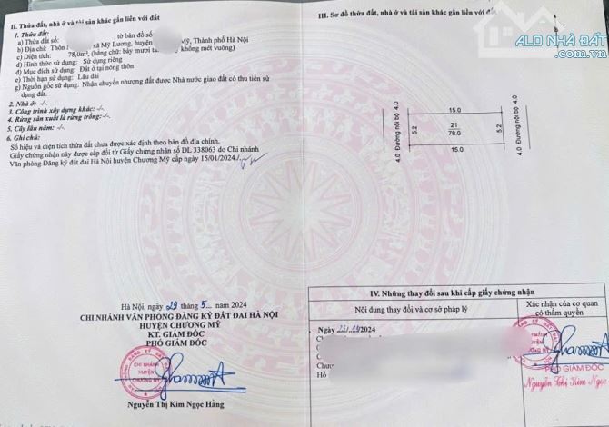 Chính chủ gửi bán DT 78m full thổ 2 mặt tiền lan 3 đường HCM tại Chương Mỹ - 1
