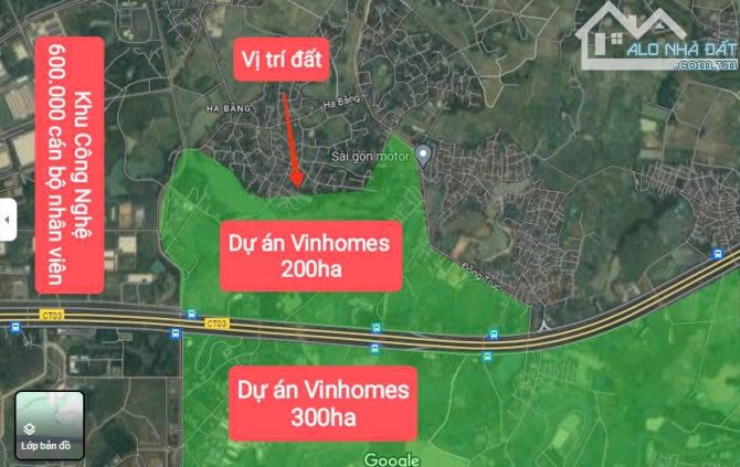 Bán đất lô góc 60m2 sát vách khu công nghệ cao Hòa Lạc tại Hạ Bằng, Thạch Thất - 1