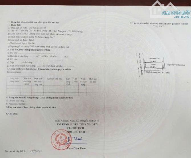 Bán lô góc trục xương cá sát đường 203 Hoa Động - Thuỷ Nguyên giá cực tốt. - 1