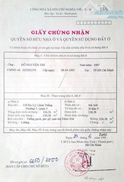 Biệt thự 2 mặt tiền 129Bis Lý Chính Thắng p. Võ Thị Sáu. Q.3 - 1