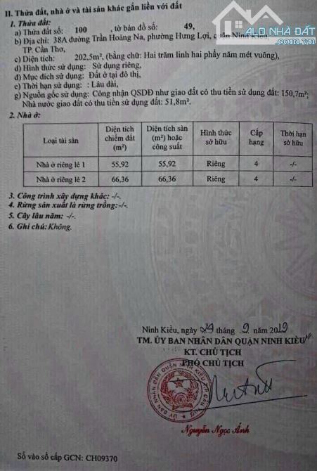 bán đất mặt tiền đường trần hoàng na , ninh kiều cần thơ , diện tích đất trên 202m2 - 2