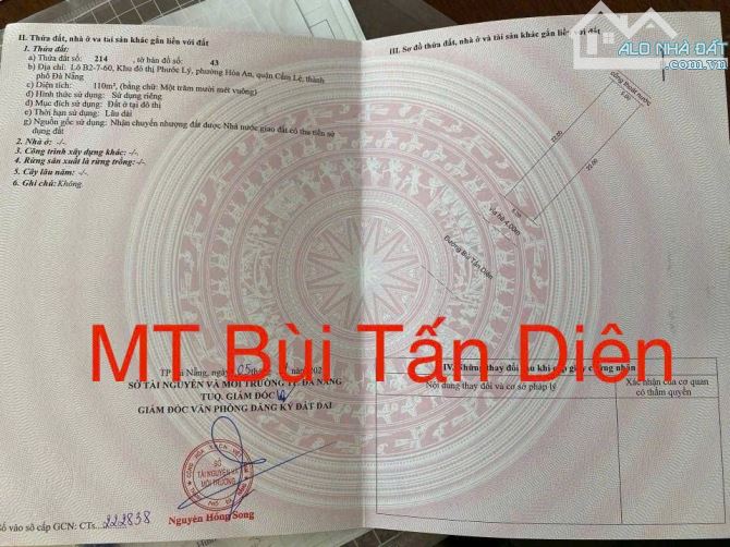 Bán lô đất Mặt Tiền Bùi Tấn Diên 10m5 112 - Khu Đô Thị Phước Lý:( SÁT LÊ ĐÌNH KỴ) - 3