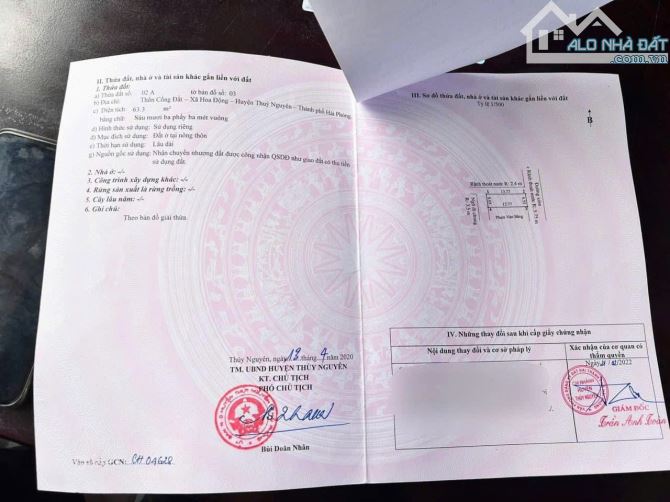 Bán lô GÓC - 3 mặt thoáng - tuyến 2 đường 203 Hoa Động - Thuỷ Nguyên - 3