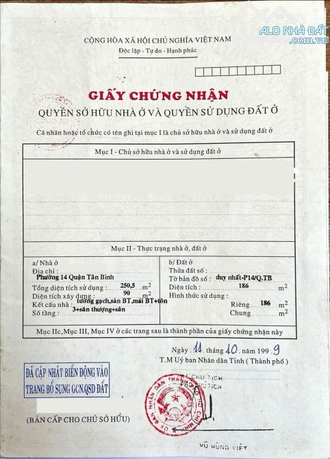 BÁN NHÀ MẶT TIỀN TRẦN TẤN 5,5X43 NGAY ÂU CƠ-BA VÂN-KHU VIP BÀU CÁT CHỈ 23 TỶ - 3