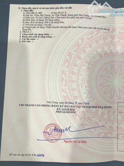 Hàng Hiếm Sót Lô Đất Đẹp Phú Trung - Vĩnh Thạnh chỉ 1ty7 - 4