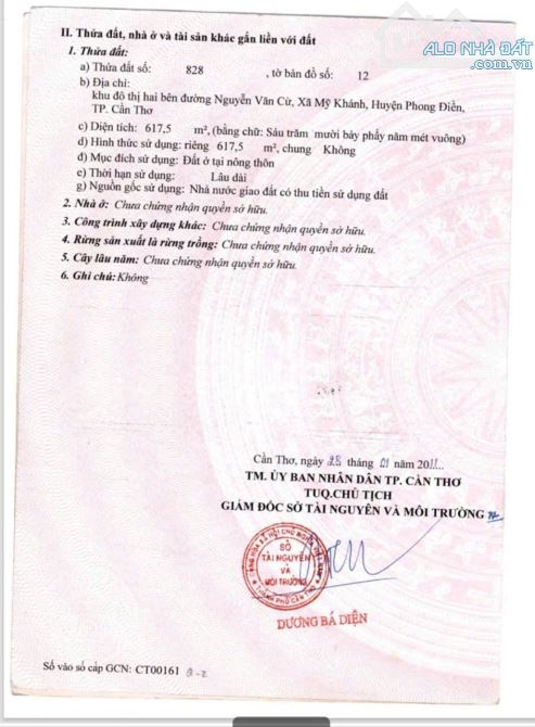 BÁN NỀN 617 M2 GÓC 02 MẶT TIỀN ĐƯỜNG LẦN LƯỢT LÀ MẶT TIỀN ĐƯỜNG NGUYỄN VĂN CỪ VÀ ĐƯỜNG SỐ - 5