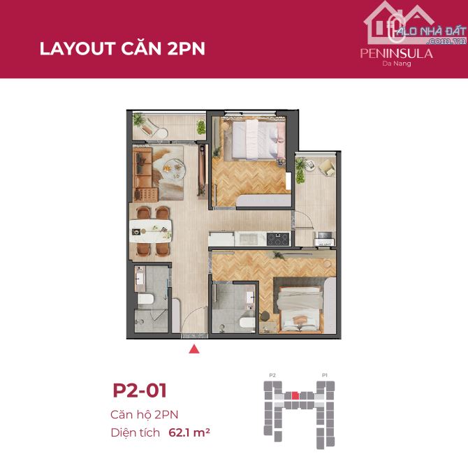 Cực hiếm, cần bán căn hộ Peninsula 2 phòng ngủ, view biển Mỹ Khê Đà Nẵng, sổ đỏ lâu dài - 5