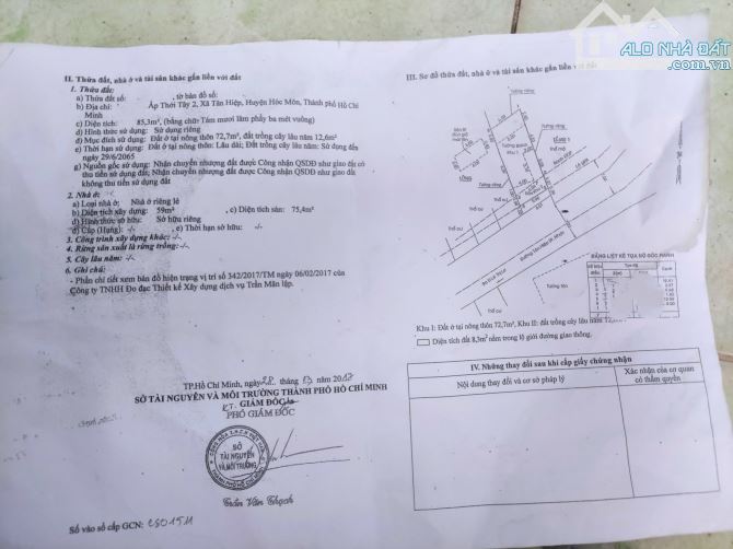 Bán TRỌ 2 phòng + 1 kiot DT 6x14 = 85m2 Sổ hồng riêng, Đường Lê Thị Lơ, xã Tân Hiệp gần ch