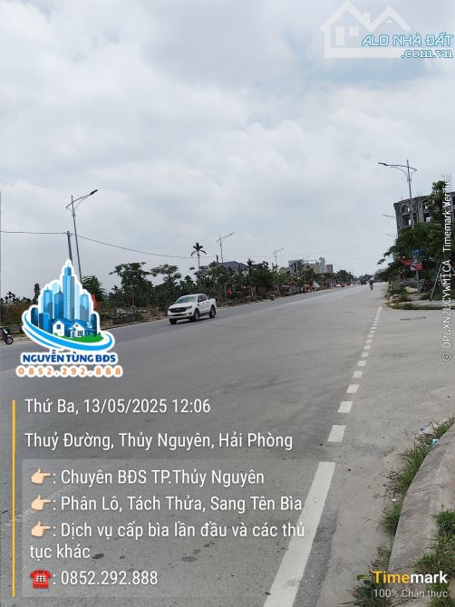 Bán 100m2 đất mặt đường máng nước, thủy nguyên