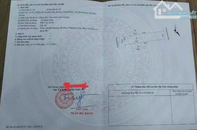 BÁN LÔ LIỀN KỀ LK 81.37 – KĐT VẠN PHÚC, P. THANH BÌNH – TP. HẢI DƯƠNG