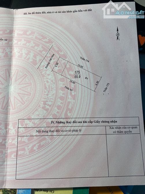 CC/ Chính chủ gửi bán căn nhà 1 tầng ngõ phố Việt Hoà thược khu 7 Việt Hoà TPHD. Dt55,9m
