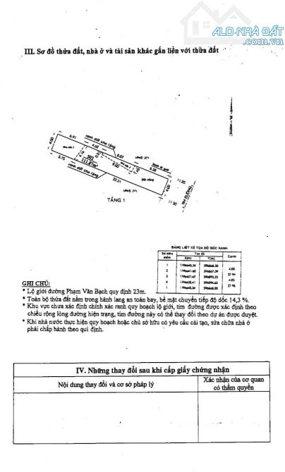 BÁN GẤP NHÀ MẶT TIỀN 271 PHẠM VĂN BẠCH, 4M*28M, công nhận 112m2, sát bên Sân Bay, 25,7 Tỷ