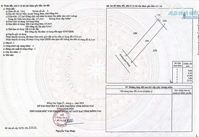 Chú em cần tiền nên bán gấp lô 137m2 full thổ cư,giá 1ty050 ngay KCN Giang Điền - 1