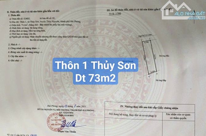 Còn sót duy nhất 1 lô 72m vuông tại Thuỷ Sơn - Thuỷ Nguyên - 2