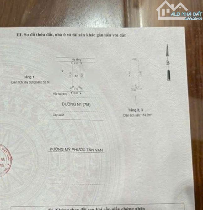 BÁN NHÀ KHU DÂN CƯ PHÚ MỸ HIỆP GẦN TTYT DĨ AN, DT 60M2 TRÊT 2 LẦU 4PN, 3.65 TI - 3