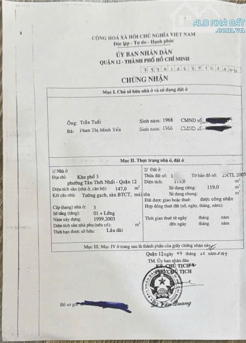 BÁN NHÀ CẤP 4 - TÂN THỚI NHẤT Q12 | HẺM XE TẢI | GẦN CẦU THAM LƯƠNG.  DT 6m x 20m - 3