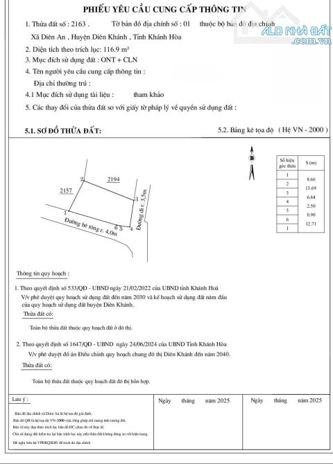Cần bán nhanh lô góc 2 mặt tiền hẻm Bà Đề Diên An !! Đường ô tô √ Diện tích : 116.9m2 - 6