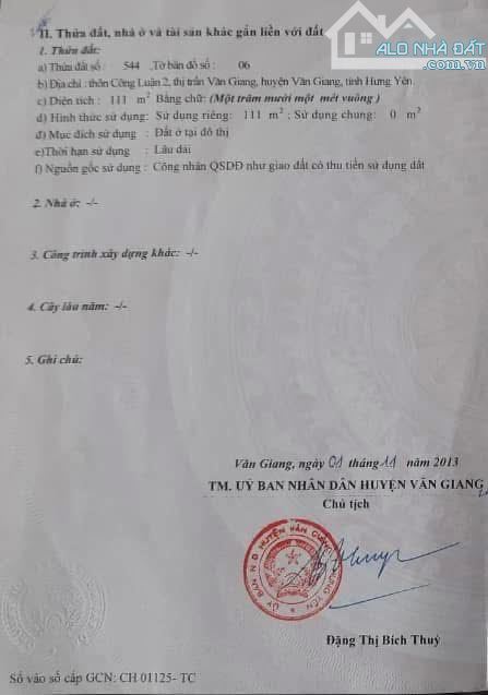 Cần bán 111 Tâm hoa. Công luận 2. Đất ODT Văn giang - 8