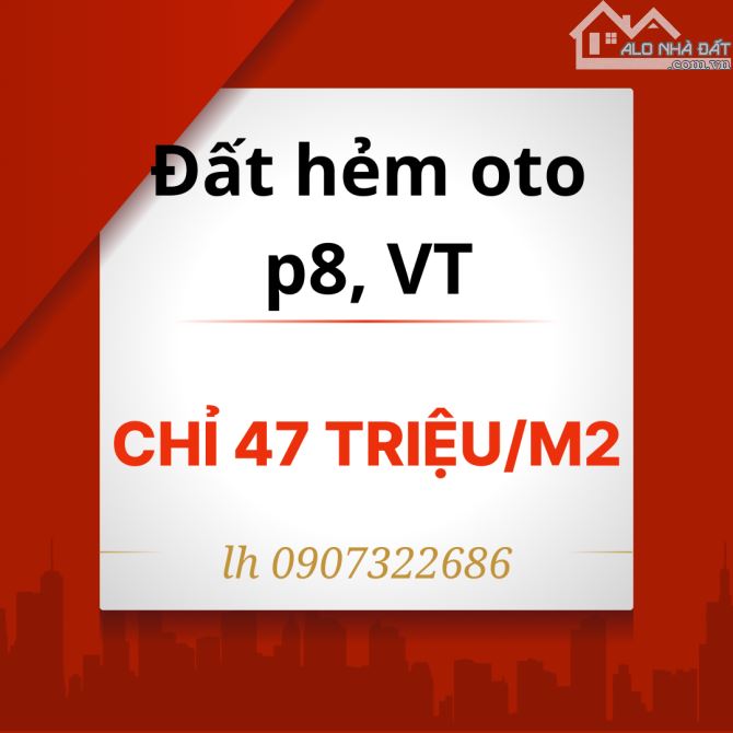 BÁN 8 LÔ ĐẤT RỘNG - HẺM OTO P8, TP. VŨNG TÀU 🔥 GIÁ TỐT CHỈ TỪ 50 TR/M2  🤩🎊