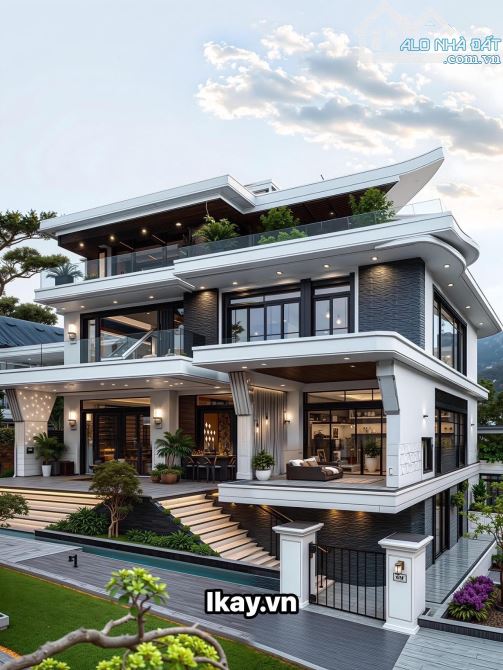 Bán villa 2 mặt tiền đường lớn 16m khu biệt thự VIP ven sông Đặng Thùy Trầm 4 tầng 190m2