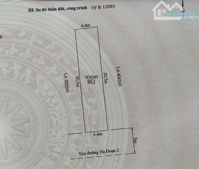 90.2m2 đất mặt đường Hạ Đoạn 2 - Ngang 4.4m - Điểm đẹp kinh doanh tốt - 1