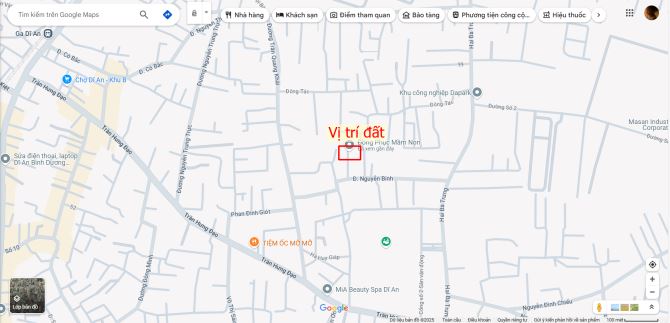 Bán đất 5x22m, hẻm Nguyễn Bính p.Đông Hòa kế sân vận động TP. Dĩ An - 1