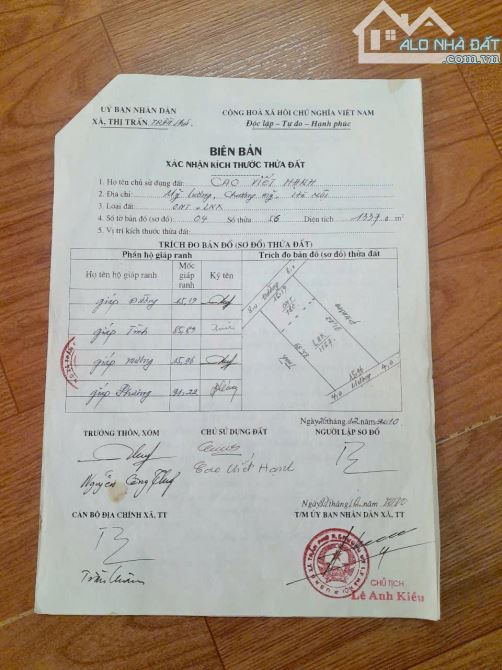 Thôn Vôi Đá, Trần Phú Chương Mỹ. DT 1.337m, Đất, giá 2.65 tỷ - 2
