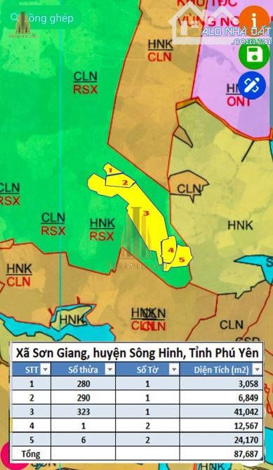 Bán đất diện tích lớn thích hợp phân lô gần đường chính lớn  Sơn Giang - Sông Hinh- Phú Yê - 3