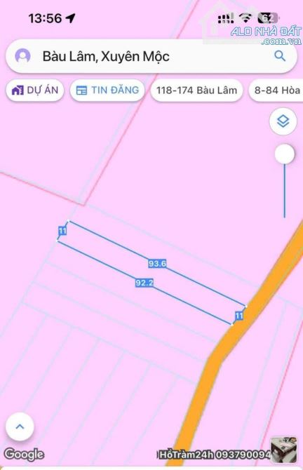 BÁN LO ĐẤT FULL HỒNG ĐƯỜNG NHỰA TỌA LẠC TẠI BÀU LÂM, XUYÊN MỘC, VŨNG TÀU, DT 1000M2, 919TR