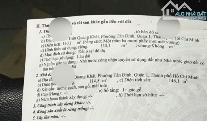NHÀ 43 TỶ 1 TRỆT 1 LỬNG MẶT TIỀN ĐƯỜNG TRẦN QUANG KHẢI, P TÂN ĐỊNH, QUẬN 1 , TP HCM - 1