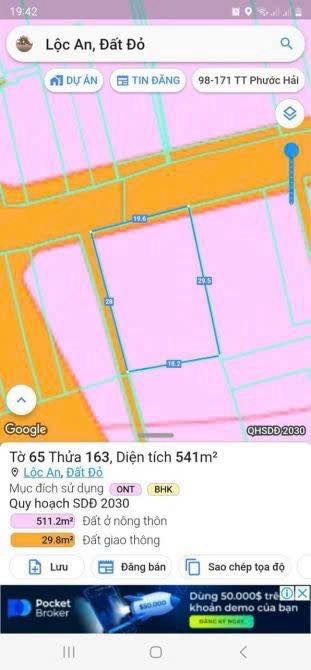 CẦN BÁN GẤP LÔ GÓC ĐẤT BIỂN LỘC AN - CẠNH HỒ TRÀM - ĐẤT ĐỎ - BRVT, 3tr/m2 - 2
