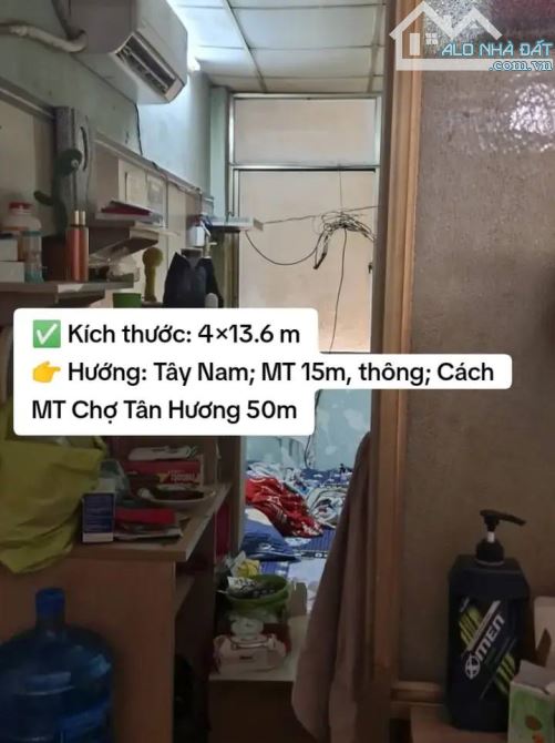 MT Chợ Tân Hương,  4×13.6 m, Tân Phú. Dòng tiền 15tr/tháng - 2