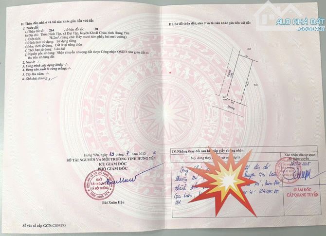 Cần bán 78,2m đất tại Ninh tâp khoái châu - 5