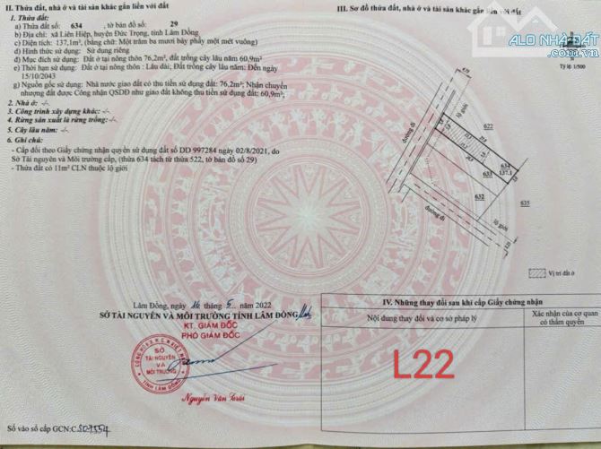 Bán nhanh lô đất nền F0 gần trung tâm hành chính Tỉnh Lâm Đồng, sổ sẵn giá chỉ 1,2 tỷ bao