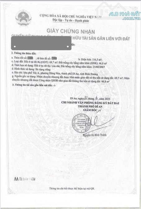 đất 116.5m2 4ty5 TL cách đường Hai Bà Trưng nối dài 20m p.Đông Hòa Tp.Dĩ An - 3