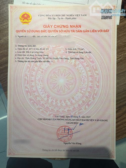 Cần bán 55,1 m đất đẹp tạ Hoảng Trạch Mễ sở - 4