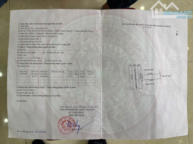Chào bán lô chung Cư Huê thuộc phường Hoa động, TP Thủy nguyên.