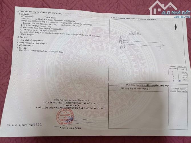 BÁN LÔ BIỆT THỰ QUI HOẠCH FULL THỔ CƯ 1003M2(10MX101M) KHU DÂN CƯ ĐÔNG CHỈ 700 TRIỆU - 1