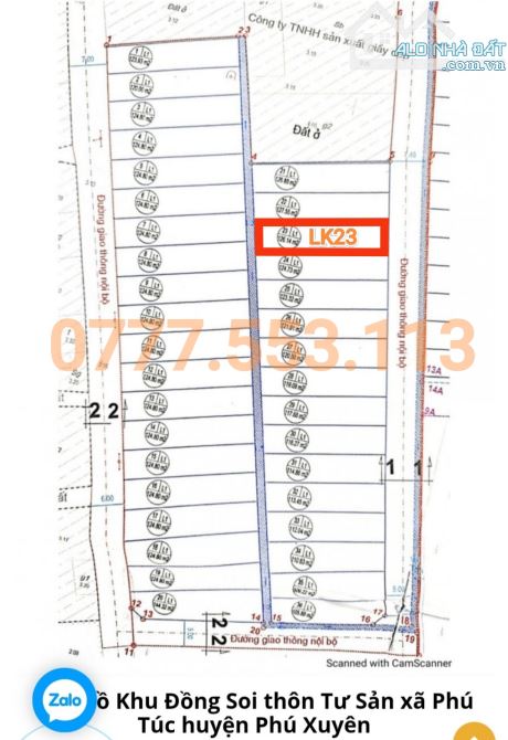 Lô đẹp.đấu giá Đồng Soi xã nghề Phú Túc cách Cienco5 0.6km,full tiện ích - 1