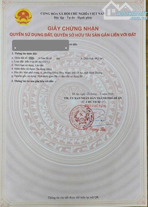 4,65Tỷ TL🔥Bán đất 69,3m2 TDC Đông Hòa C_Đối Diện Công Viên, p.Đông Hòa, Tp.Dĩ An - 5