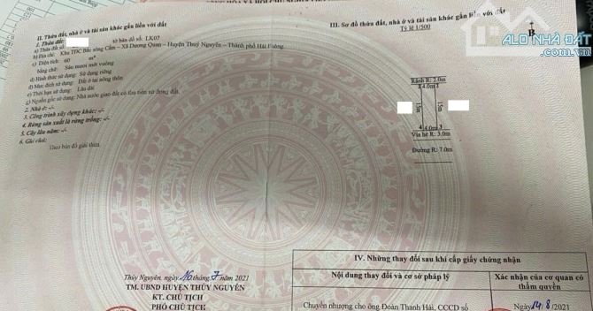 Bán lô đất rẻ khu phân lô Áp Tràn, Thủy Nguyên, ngay gần trung tâm hành chính – 3.25 tỷ