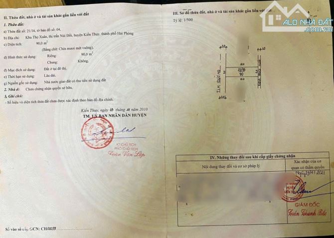 Bán đất TDP Cẩm Xuân - Núi Đối - Kiến Thụy - Hải Phòng