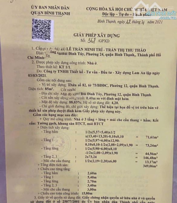 Bán NC4 Đường Bùi Đình Túy, Q.Bình Thạnh (DT: 6x16,5m) - Đang cho thuê 15 TRIỆU/THÁNG - 1