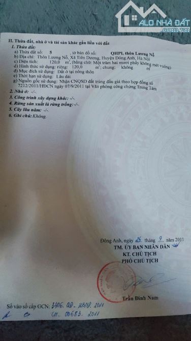 Bán đất tại Lương Nỗ, Tiên Dương, Đông Anh 120M - 3